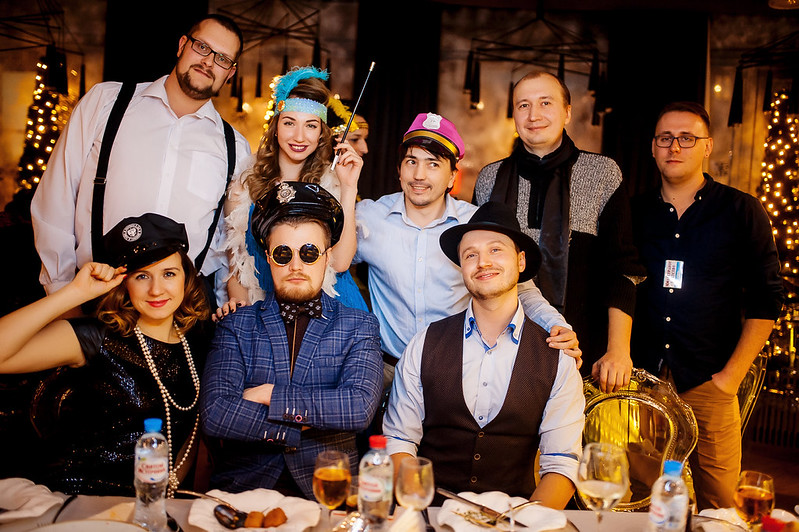 Команда компании празднует Новый год в ресторане Tel Aviv (Israel)